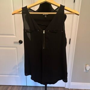 Express Black Sleeveless Blouse with Zipper